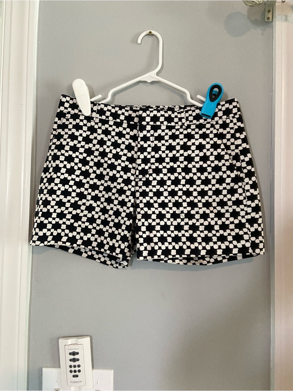 Banana Republic Black and White Geometric Jean Shorts